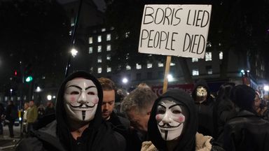People taking part in the Million Mask March 2021 in Parliament Square, London. Picture date: Friday November 5, 2021.